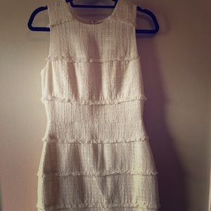 J Crew Off white sleeveless tweed